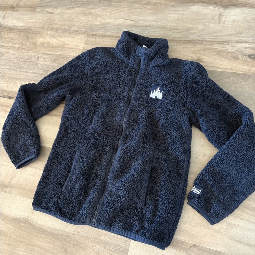 AUTHENTIC NAVY BLUE DISNEY PARKS SHERPA ZIP SIZE SMALL